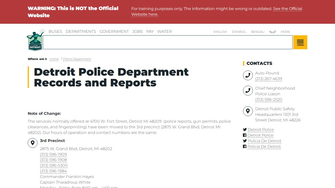 Detroit Police Department Records and Reports | City of Detroit