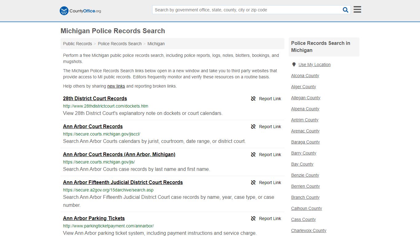Police Records Search - Michigan (Accidents & Arrest Records)